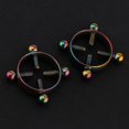 thumbnail image 4 of Yinanstore 2 Pcs Tétine en Acier Inoxydable Forme de Vis pour Femme Design Original Arc-en-Ciel, 4 of 8