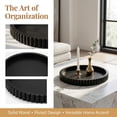 thumbnail image 3 of 12 Inch Decorative Tray for Coffee Table, Black Wooden Round Tray for Kitchen Counter & Living Room Home Decor, 3 of 7