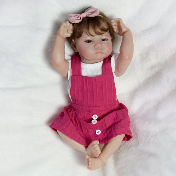 PYD 18in Full Body Vinyl Silicone Reborn Baby Doll Girl Lifelike Newborn Dolls Waterproof Gift