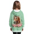 thumbnail image 2 of Psesaysky Girl’s Casual Long Sleeve Brown Horse Rose Print Hoodies Comfy Cute Loose Fit Pullover Sweatshirt Loose Cozy Outwear for 13-14 Years, 2 of 7