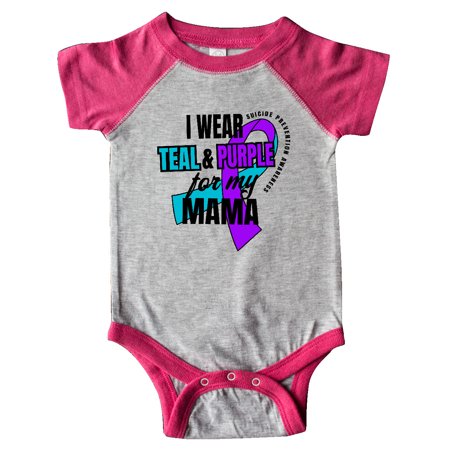 

Inktastic Suicide Prevention I Wear Teal and Purple for My Mama Gift Baby Boy or Baby Girl Bodysuit