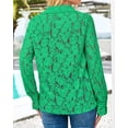 thumbnail image 3 of Blusa BTFBM de manga larga con encaje para mujer primavera 2025 verde, 3 of 9