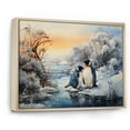 thumbnail image 2 of Designart "Symphony Of Winter Penguins" Penguin Floater Framed Wall Art Living Room, 2 of 5