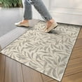 thumbnail image 4 of Beige Leaves Crystal Velvet Nonslip Floor Mat, Entryway Doormat Durable Low-Profile Mat Home Decor, Rug Washable Kitchen Bathroom Laundry Bedroom Living Room Doormats 30x17in, 4 of 7