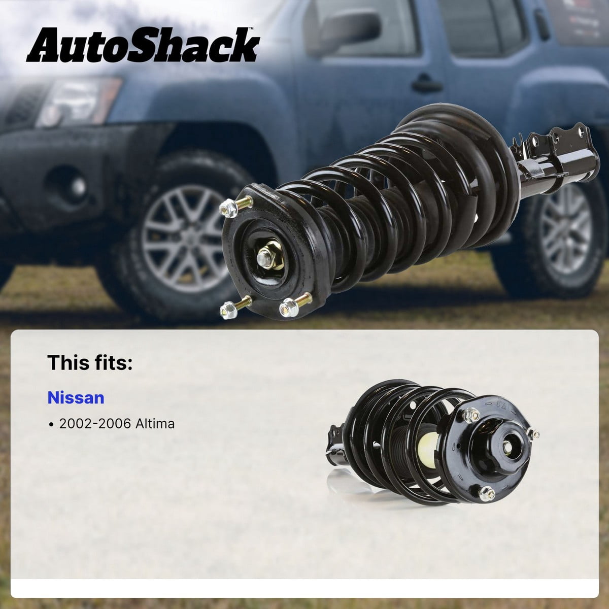 AutoShack Front Complete Strut & Coil Spring Assembly - Passenger Side for Nissan, Altima 2002-2006, FWD L4 2.5L