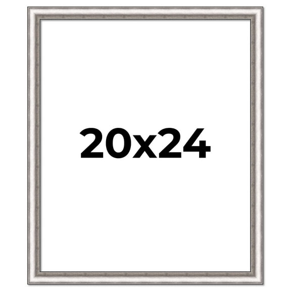 20x24 Frame Silver Real Wood Picture Frame Width 1.25 Inches | Interior Frame Depth 0.5 Inches |