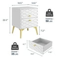 thumbnail image 4 of Kepooman Low Foot Nightstand Set of 2, Bedside Table with Drawer for Bedroom,End Table White, 4 of 14