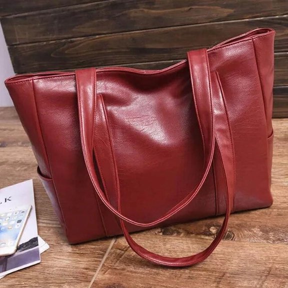HMSHA Big Bag Fashion Women Pu Leather Handbag Brief Shoulder Bag Black White Large Capacity Luxury Tote Shopper Bag Designer