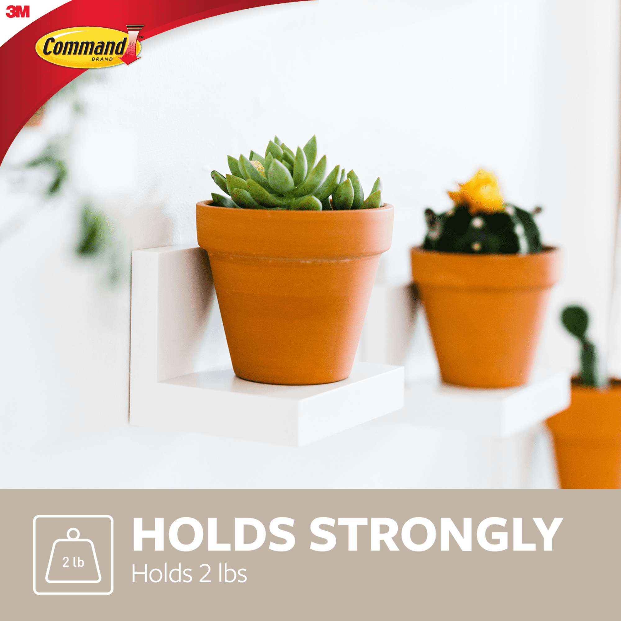 Command MMMHOM23S2ES Shelf Display Ledges, Slate - Pack of 2