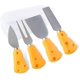 thumbnail image 1 of Juego de cuchillos para queso de cuatro piezas, serie completa de cuchillos y tenedores pequeños para queso de acero inoxidable (listos para regalo), vajilla de cocina multiusos con techo oxidado, 1 of 7