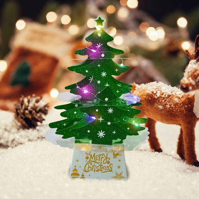 Decoraciones navideñas Mini Escritorio Adornos para árboles de Navidad Árbol de Navidad brillante con juego de luces Wmkox8yii gf8700