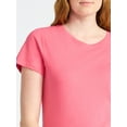 thumbnail image 4 of Time and Tru Women's Cotton Crewneck Tee with Short Sleeves, Sizes XS-XXXL, 4 of 4