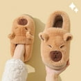 thumbnail image 4 of Cozy Capybara Slippers Indoor Winter Footwear With Durable Sole Shoes Coffee,43, 4 of 4