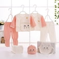 thumbnail image 2 of Linfrsh Preemie Clothes Girls Infant Romper+Burp Cloth+Bib+Mittens+Shoes+Cap Set Breathable Healthy Fabric Tops for Baby(Light Pink,0-3 Months), 2 of 4