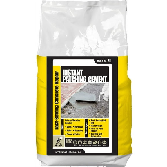 Akona Instant Patching Cement - 4 in, Gray, 10 lb. Bag