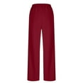 thumbnail image 6 of Stamzod Solid Color Barrel Sweatpants Women Plus Size Drawstring Baggy Pants with Pockets Workout Casual Pants for Women Wine C S, 6 of 9