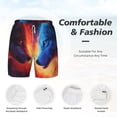 thumbnail image 5 of Lsque Mens Swim Trunks Red And Blue Fire Wolf Pattern - Bathing Suit Compression Liner - Beach Swim Shorts Swimwear - (S-3XL) - Stretch Quick Dry -XX-Large, 5 of 9