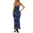 thumbnail image 3 of INSPIRE CHIC Women's Floral Maxi Dress Mesh Sleeveless Bodycon Cocktail Dress XS Black Blue, 3 of 6