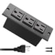 thumbnail image 1 of 4 LEAF Tira de alimentaci&oacute;n empotrada, negro, 3 salidas CA, cable de 6.56 pies, para gabinete, montable, ABS + PC antifuego, 1 of 6