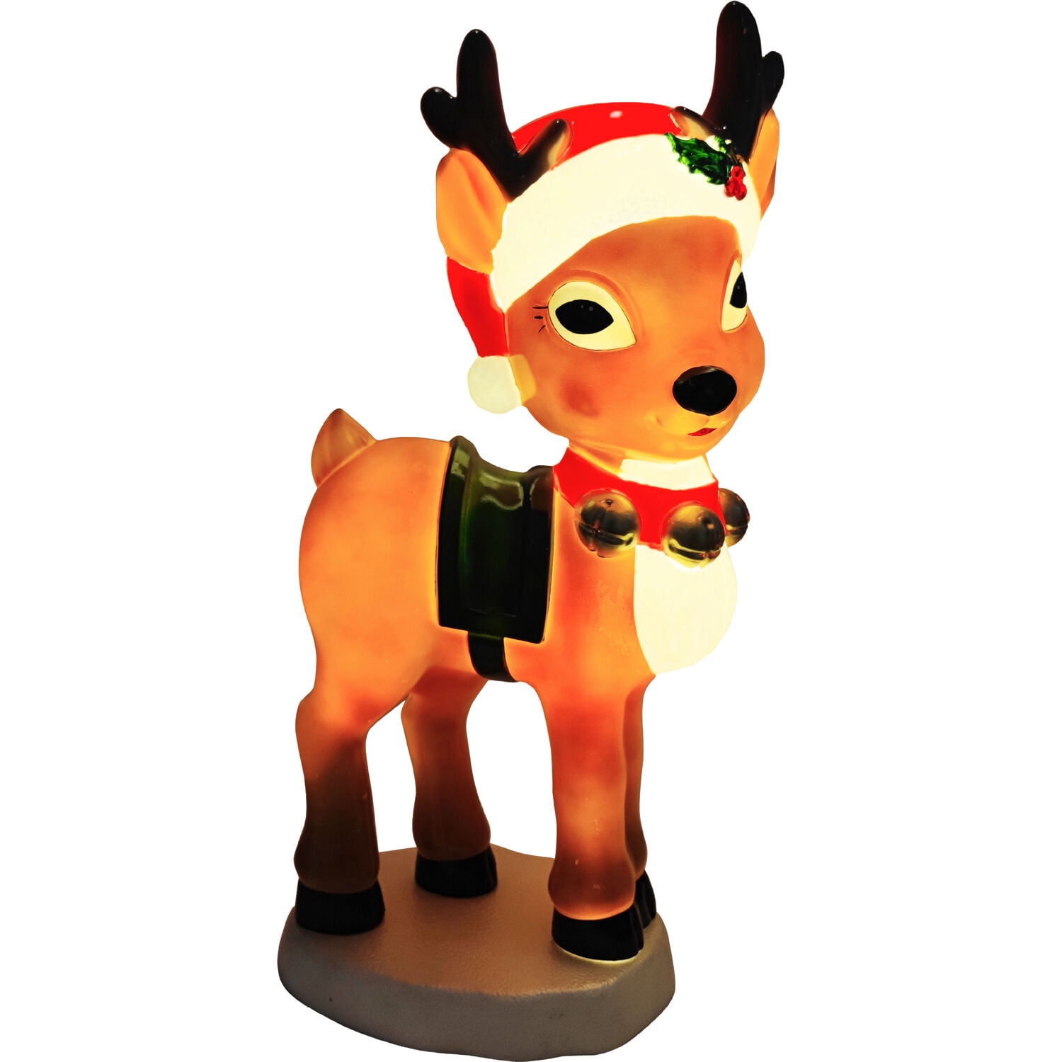 Fraser Hill Farm 28” Reindeer with Santa Hat Christmas Blow Mold, FFBM-1RND-MLT