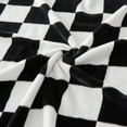 thumbnail image 5 of Checkered Flannel Throw Blanket, Soft Cozy Checkerboard Grid Pattern Fleece Blanket for Couch Bed Sofa, Black 60 x 80 Inches, 5 of 6