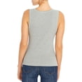 thumbnail image 2 of Women's Three Dots AA0S076 Heritage Knit Scoop Neck Rocker Tank (Granite XL), 2 of 2