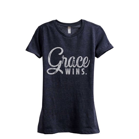 Thread Tank Grace Wins Women's Fashion Relaxed Crewneck T-Shirt Tee Heather Navy Small