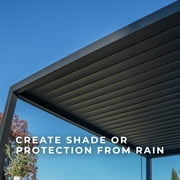 Backyard Discovery Sarasota 10'x10' Galvanized Steel Louvered Pergola Kit, Adjustable Roof