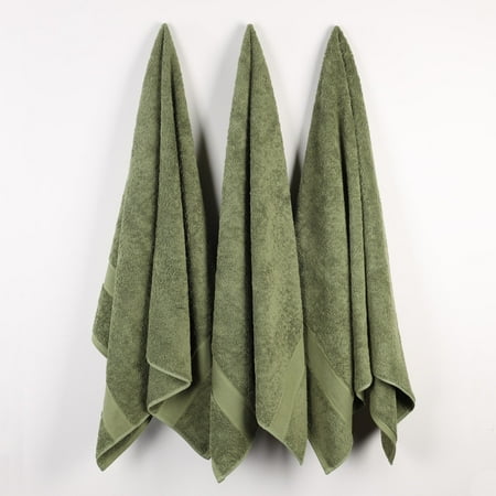 Superior Oregon Organic Cotton Solid Bath Towel, Set of 3, Forest Green