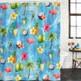 thumbnail image 2 of Blue Flamingos Bathroom Shower Curtains with 12 Hooks Polyester Waterproof Shower Curtain for Stalls and Bathtubs Tropical Summer Botanical Fruits Decorative Bathroom Privacy Curtain 48x72 Inches, 2 of 9