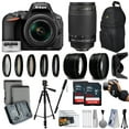 thumbnail image 1 of Nikon D5500 24MP DSLR Digital Camera AF-P 18-55mm + NIKKOR Lens 70-300mm + High Definition Professional 5 Piece Filter Kit + 128GB Memory SD Card Accessories Bundle Kit, 1 of 1