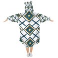 thumbnail image 2 of FORMRS Wearable Blanket Hoodie with Sleeves for Kids Cozy Flannel Sweatshirt, Gold Geometric Pattern, 2 of 7