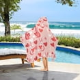 thumbnail image 3 of Yayeee Kids Hooded Towel with Hand Pockets Beach Soft Absorbent Bath Wrap 50 x 23.5 inch, Bunnies and Hearts, 3 of 5