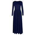 thumbnail image 6 of ZHOGXU Women's Casual Dress Long Sleeve Round Neck Solid Color Comfortable Relaxed Fit Stretchy Dresses For Daily Wear Home Beach,Navy,Xl, 6 of 9