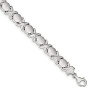JEWELRY BY SWEET PEA Sterling Silver Polished And Satin X O Bracelet (8 9) Made In Italy qg3306-7