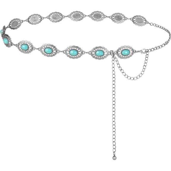 Tarien Western Waist Chain Belt Metal Concho Belt for Women Cowgirl Cowboy Boho Country Belt for Dress Jean