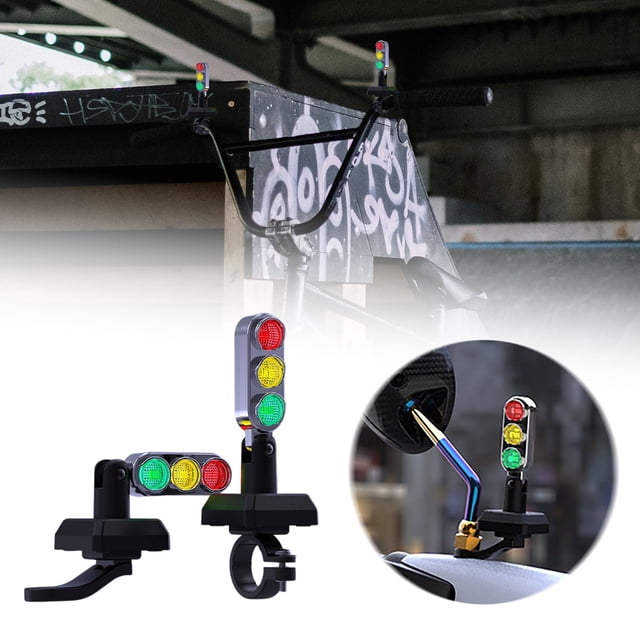 USB Rechargeable LED Handlebar Traffic Light Motorcycle Bike Flashing Decorative Accessory For Outdoor Use