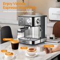 thumbnail image 6 of 11.22×9.25×10.63 Inch 20 Bar Espresso Machine, Single Double Shot & Pressure Display, Stainless Steel Coffee Maker with Milk Frother ESE Pod Compatible for Home Kitchen, 6 of 7