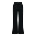 thumbnail image 4 of Lenpel Women's Wide Leg Jeans Trendy High Waisted Belted Loose Denim Pants Baggy Casual Trousers with Pockets, 4 of 7