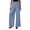 Blue, variant on Plebaso Women's Striped Pants Wide Leg Casual Pants with Pockets Elastic Waist Womens Loose Trousers