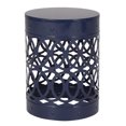 thumbnail image 5 of JERFIT 36 inch Outdoor End Table, Navy Blue Iron Accent Table with Modern Metal Cut-Out Design, No Assembly Required Patio Side Table for Garden, Poolside, Porch, 5 of 9