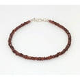 thumbnail image 4 of Garnet 3-3.5mm Rondelle Shape Faceted Cut Beads 7 inch Silver Plated Clasp Bracelet for men, women, unisex. Link Chain Stacking Bracelet.|LINK_03112, 4 of 5