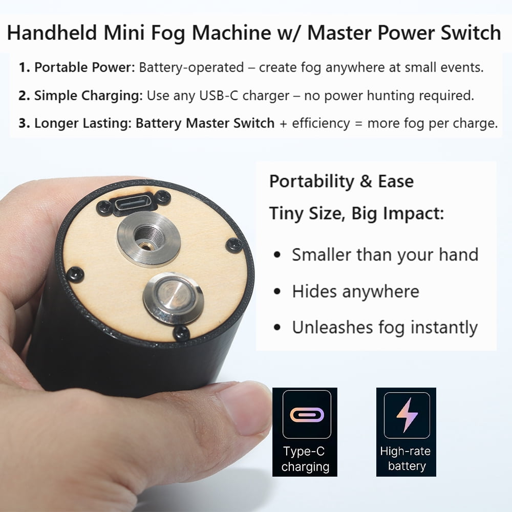Stagesfogger Portable Handheld Fog Machine with Remote Control