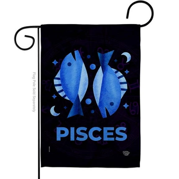 Ornament Collection G190034-BO 13 x 18.5 in. Pisces Garden Flag for Interests Zodiac Double-Sided Decorative Vertical Flags & House Decoration Banner Yard Gift