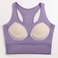 thumbnail image 4 of Women's Sports Bras Shock-absorbing Gathering Collection And Complementary Breast Color Matching Edging No Wear Sports Bra Wireless Bras for Women Purple L, 4 of 4