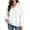 White, variant on Ghalytn Women's Quarter Zip Collared Sweatshirt, Long Rib Cuff Sleeve Drop Shoulder Relaxed Fit Pullover Top