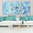 thumbnail image 2 of wall26-3 Panel Canvas Wall Art - Closeup of a Blue Succulent Plant - Giclee Print Gallery Wrap Modern Home Art Ready to Hang - 24"x36" x 3 Panels, 2 of 4