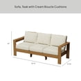 thumbnail image 2 of Better Homes & Gardens Ezra Outdoor HDPE Sofa, Teak with Cream Boucle Cushions, 2 of 11