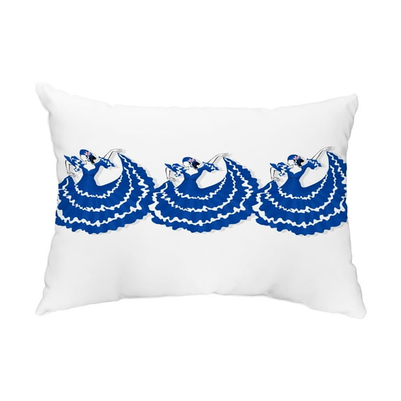 Simply Daisy, 14" x 20" 3 Cuban Dancers Royal Blue Abstract Decorative Outdoor Pillow