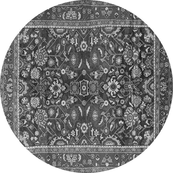 Ahgly Company Indoor Round Persian Gray Traditional Area Rugs, 7' Round